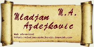 Mlađan Azdejković vizit kartica